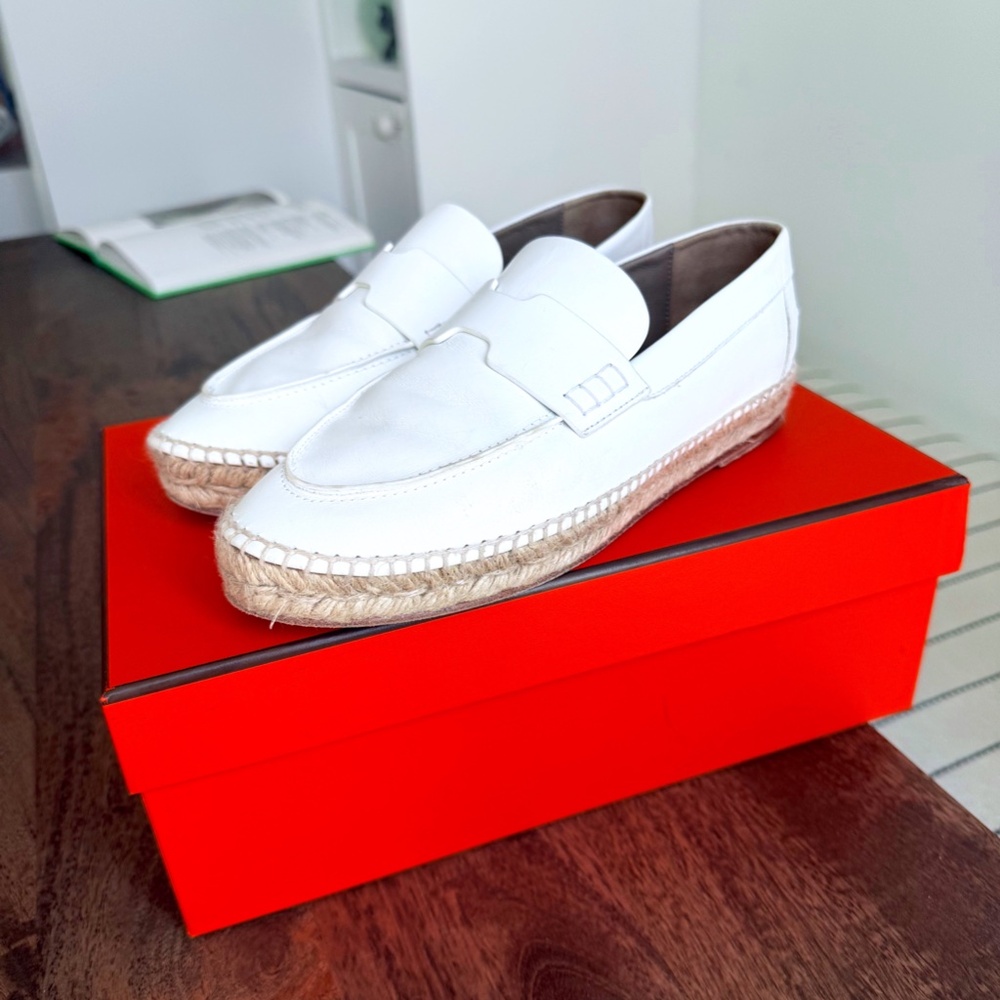 Hermes White Espadrilles 37